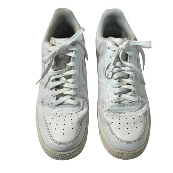 Nike Air Force 1 Low White Leather Sneakers Men’s Size 12 - Picture 3 of 9